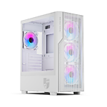 Корпус Warrior Z14 + 4 ARGB вентилятора + закаленное стекло, ATX, Micro-ATX, Mini-ITX белый