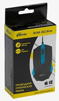 Мышь Ritmix ROM-202 Blue пров